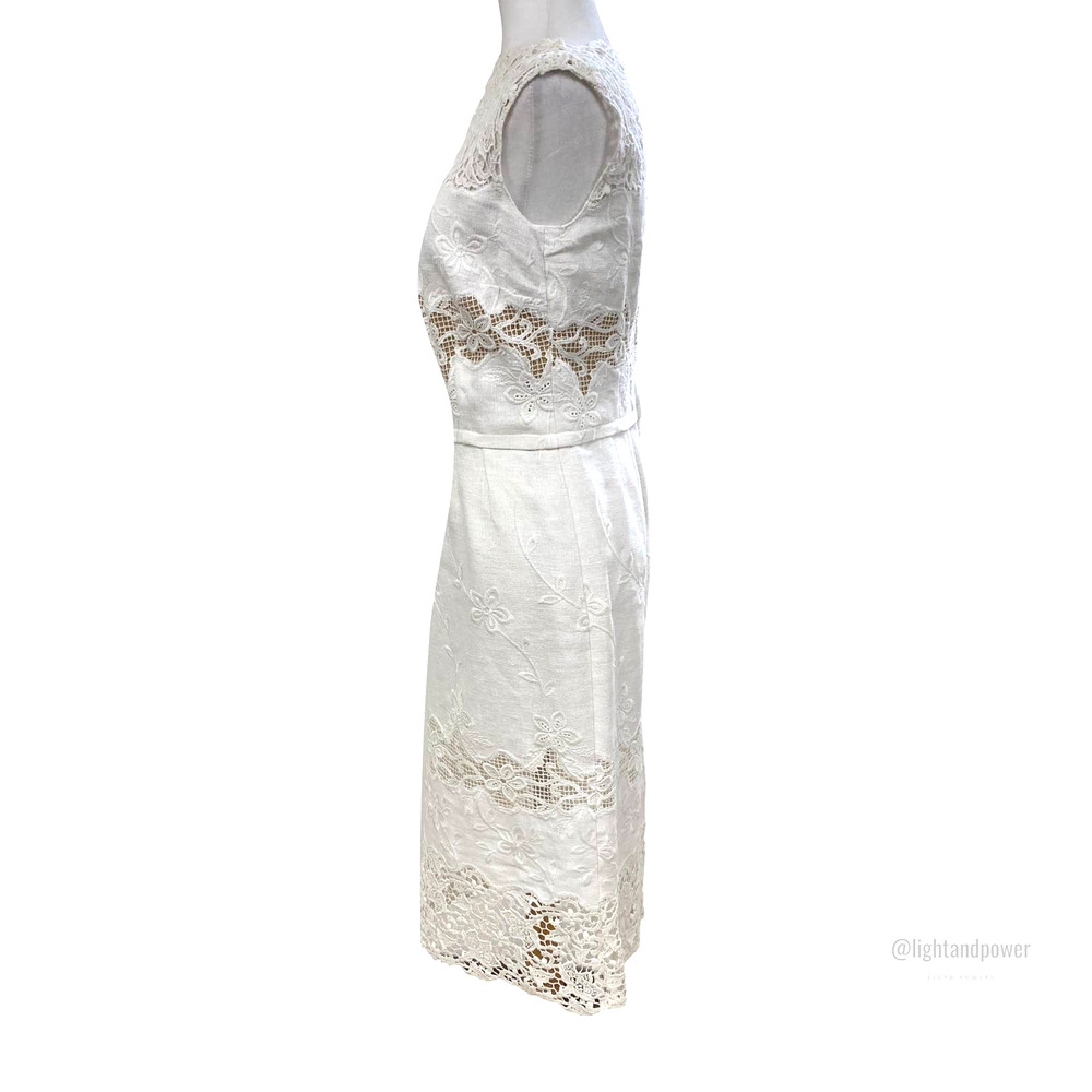 Dolce & Gabbana White Linen Lace Sheath Dress EUC - Picture 8 of 14